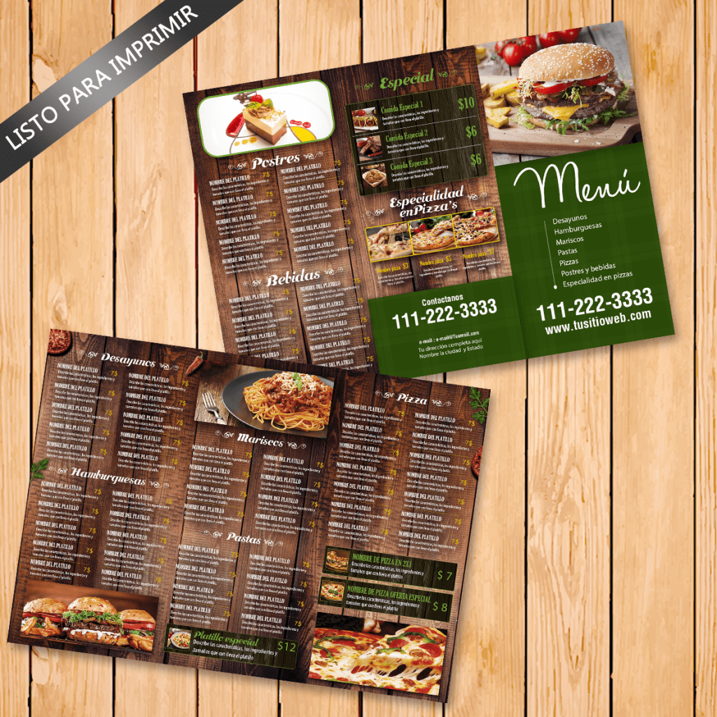 Plantilla PSD-Carta para restaurantes-Diseño Moderno-02
